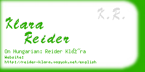 klara reider business card